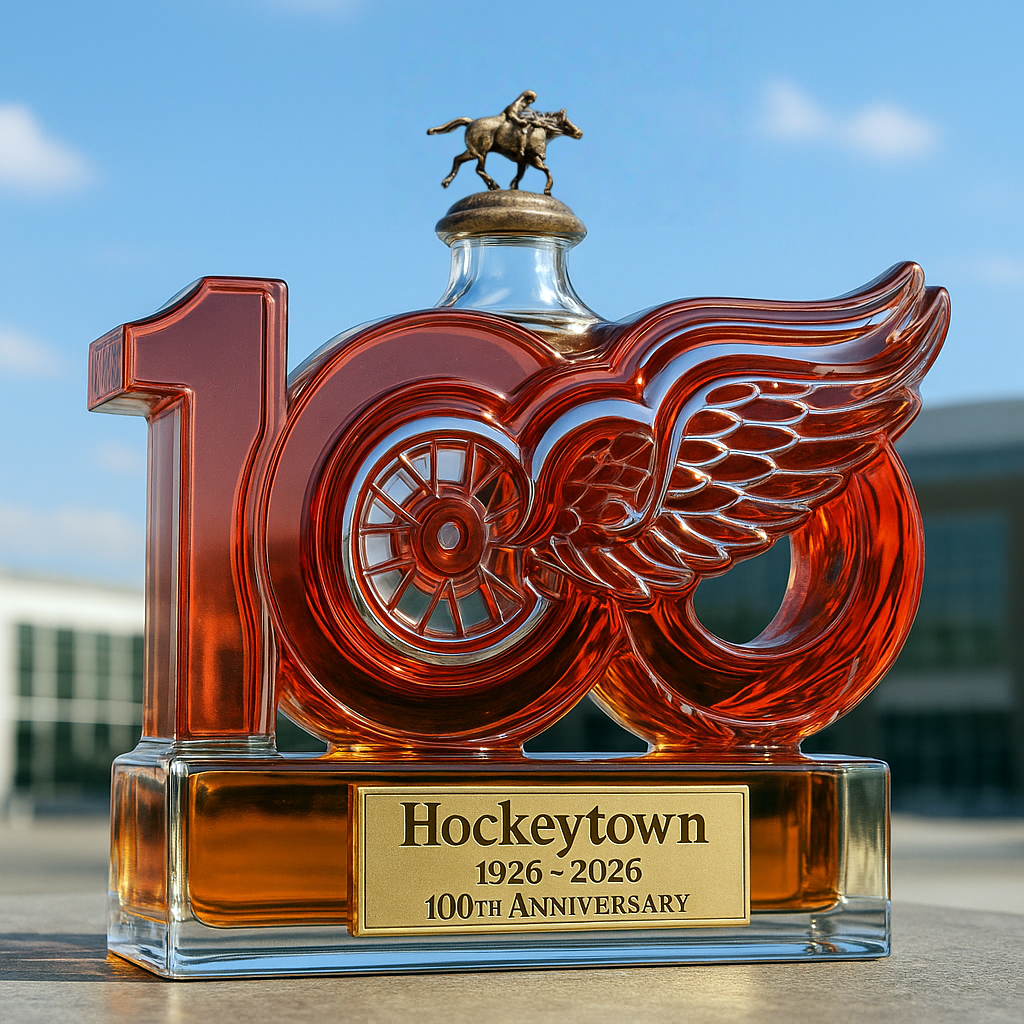 🔥Limited Edition🎁Detroit Red Wings 100th Anniversary Whiskey Bottle