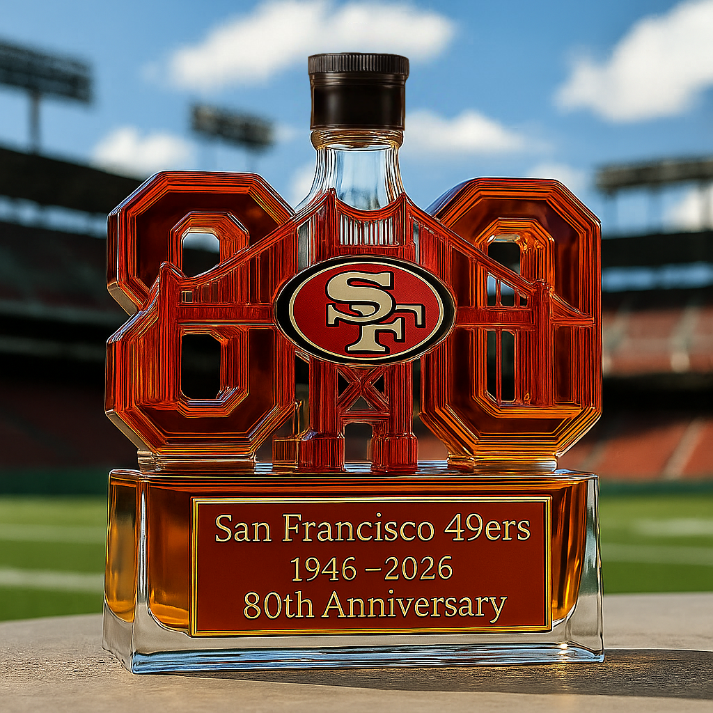 š„Limited EditionšSan Francisco 49ers 80th Anniversary Whiskey Bottle