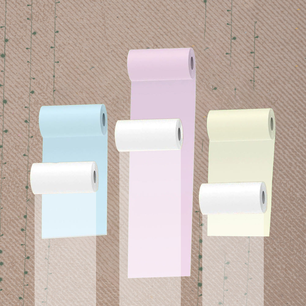 PoooliPaper Sticky Semi-Transparent Paper (3 rolls) + Colored Paper (3 rolls)
