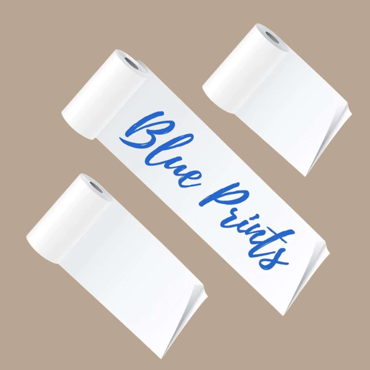 PoooliPaper Blue Prints on White Paper 3 Rolls (Sticky or Regular)