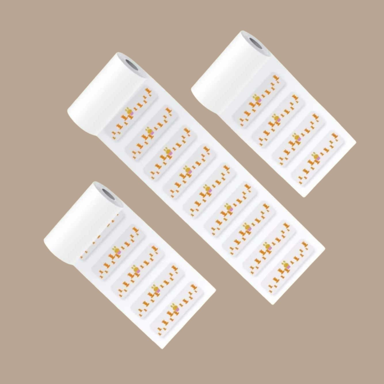 PoooliPaper Sticky Bunnies Labels 3 Rolls
