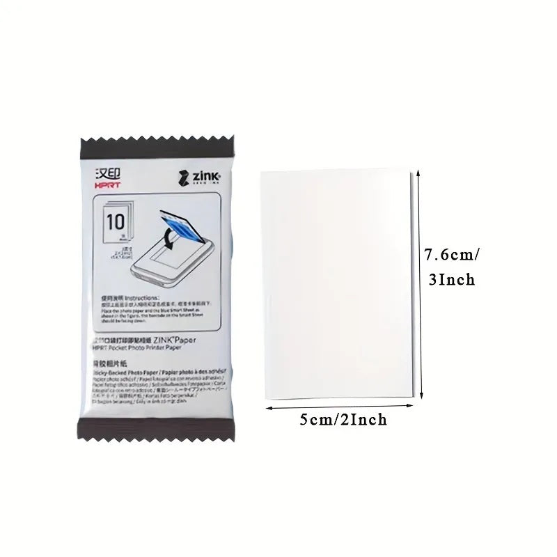 Pack of 10-50 Sticky Photos Paper for Color Printer or Z1