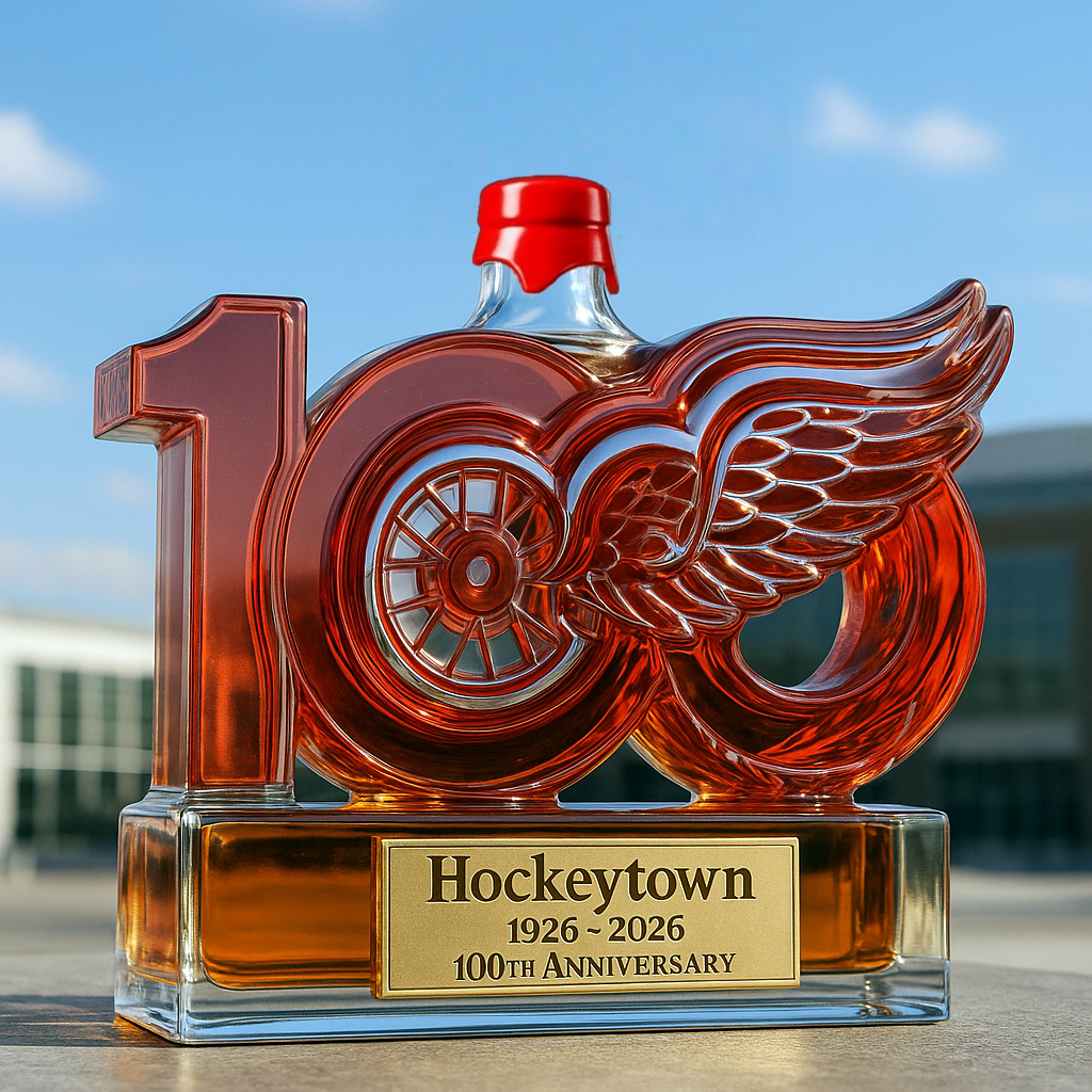 🔥Limited Edition🎁Detroit Red Wings 100th Anniversary Whiskey Bottle
