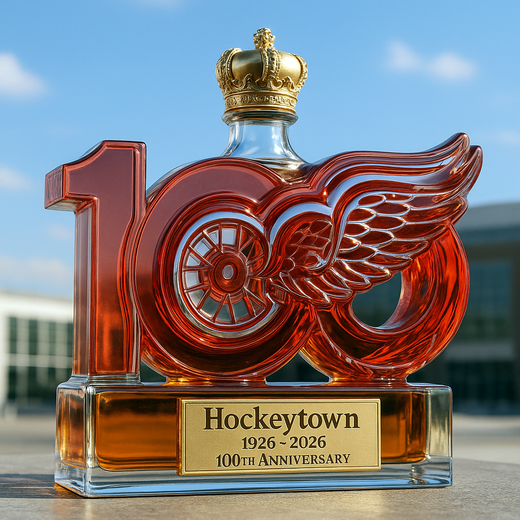 🔥Limited Edition🎁Detroit Red Wings 100th Anniversary Whiskey Bottle