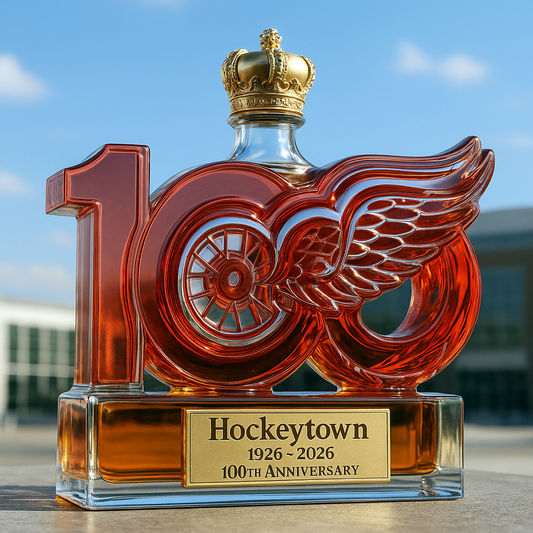 🔥Limited Edition🎁Detroit Red Wings 100th Anniversary Whiskey Bottle