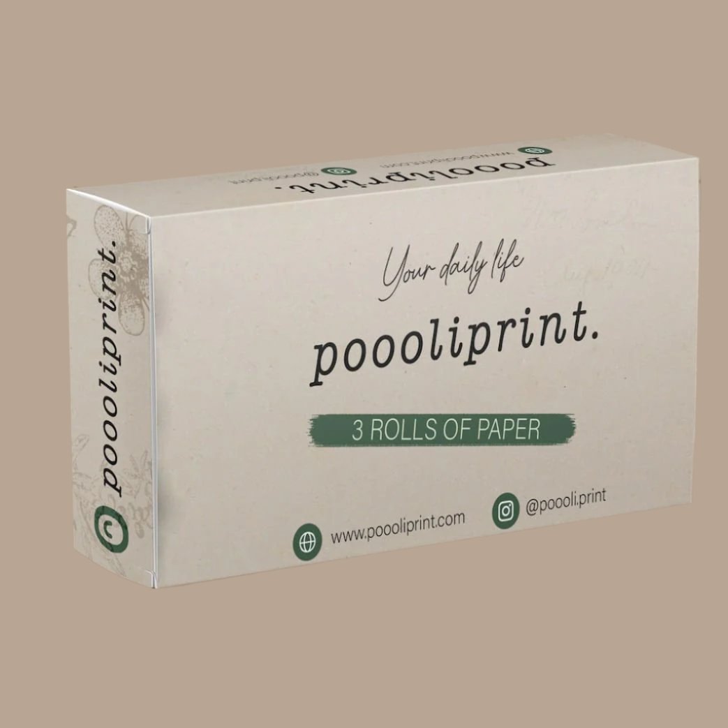 PoooliPaper Colored Paper 3 Rolls (Sticky or Regular)