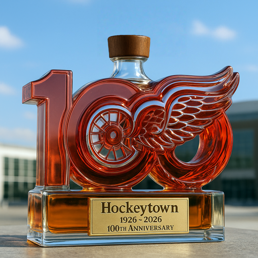 🔥Limited Edition🎁Detroit Red Wings 100th Anniversary Whiskey Bottle
