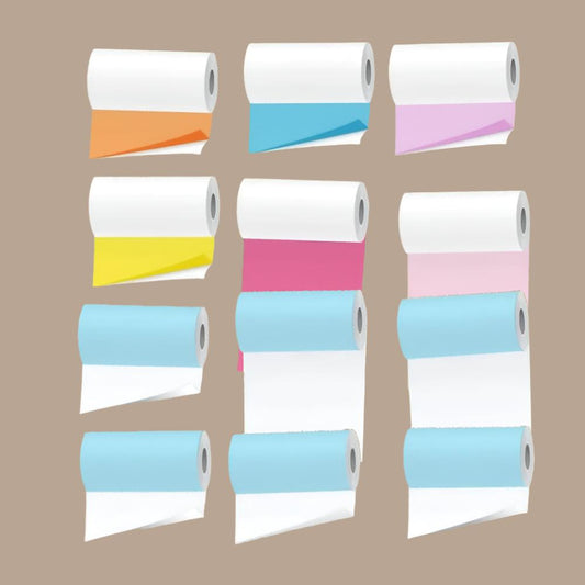PoooliPaper White Sticky Paper (6 rolls) + Sticky Colored Paper (6 rolls)