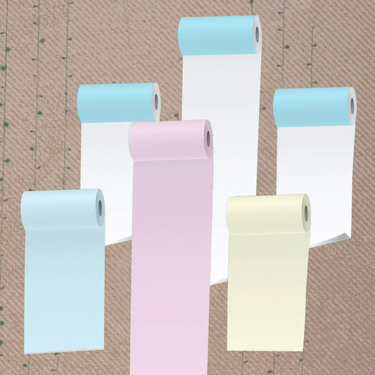 PoooliPaper White Sticky Paper (3 rolls) + Colored Paper (3 rolls)