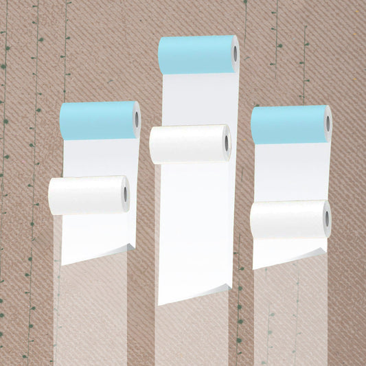 PoooliPaper White Sticky Paper (3 rolls) + Semi-Transparent Paper (3 rolls)
