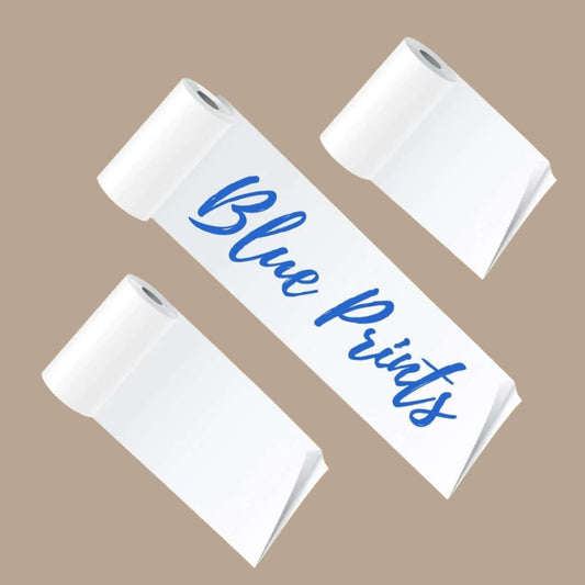 PoooliPaper Blue Prints on White Paper 3 Rolls (Sticky or Regular)
