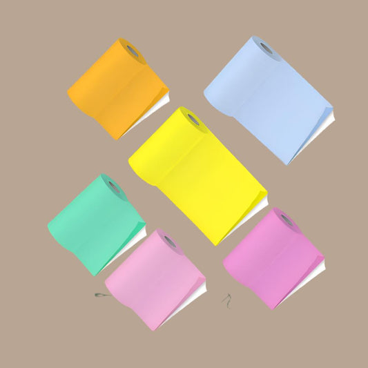 PoooliPaper Sticky Colored Paper 6 Rolls - Version 2