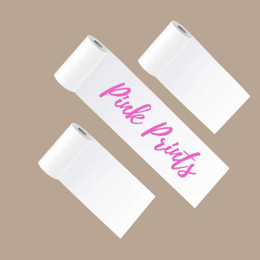 PoooliPaper Pink Prints on White Paper 3 Rolls