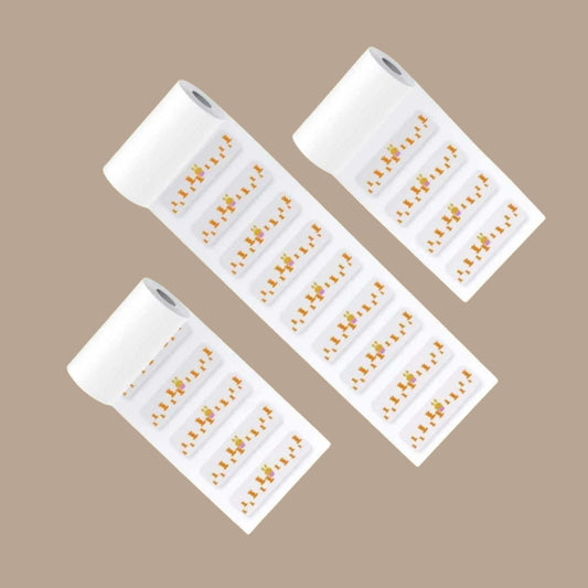 PoooliPaper Sticky Bunnies Labels 3 Rolls