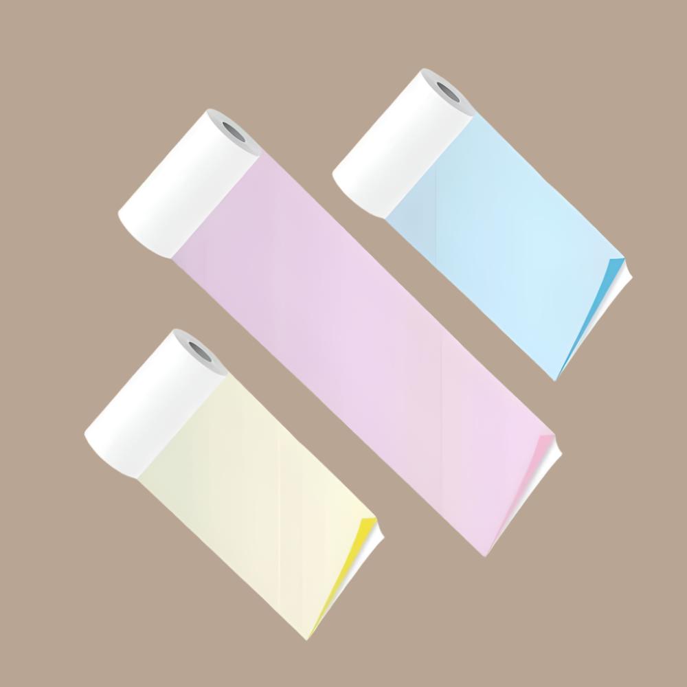 PoooliPaper Colored Paper 3 Rolls (Sticky or Regular)